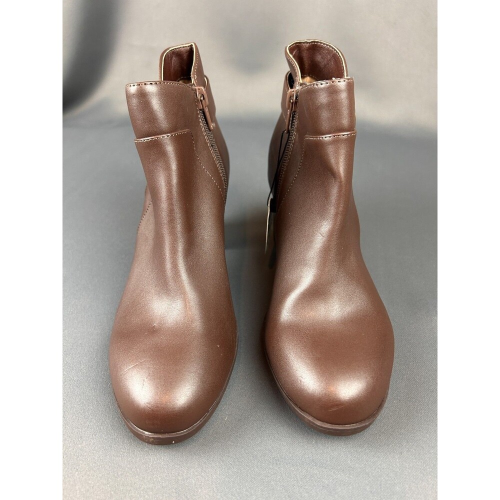 Giani Bernini Womens Artemy Block Heel Side Zip Booties Shoes Brown 6M NEW - Picture 10 of 16